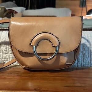 Banana Republic Beige Leather Crossbody Bag